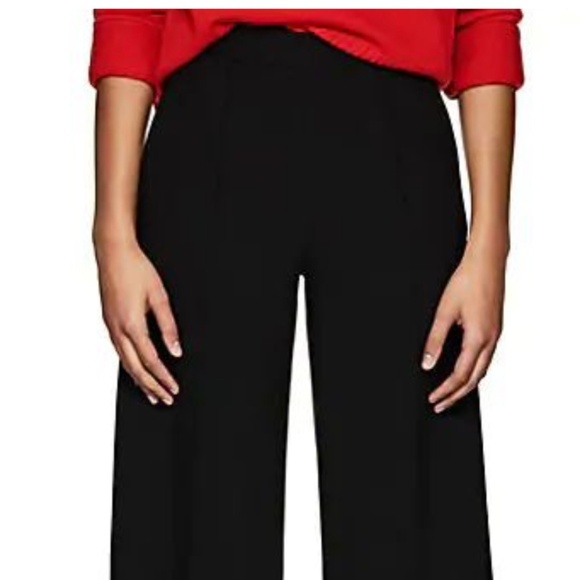 LISA PERRY Ponte Crop Wide Leg Trousers Black Barneys New York Snaps Pants 8 NWT - Picture 4 of 16